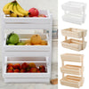 2/3 Tier Fruit Vegetable Wood Stand Storage Basket Holder Display Rack Organiser