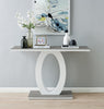 White Gloss and Grey/Black Glass Living Room Hallway Console Lamp Table