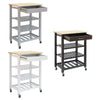 Kitchen Island Trolley Food Tableware Shelves Storag Dining Serving Cart Rolling
