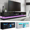 Modern TV Unit Cabinet High Gloss Doors With LED Light TV Stand Sideboard Drawer