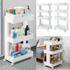 3/4 Tier Trolley Cart Slim Rolling Kitchen Storage Rack Shelf Trolley With Wheel