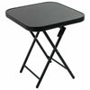 Woodside Folding Outdoor Garden Coffe/Drinks/Side Table, Black Steel & Glass