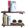 2pc Industrial Iron Pipe Shelf Wall Mounted Storage Display Floating Bookcase UK