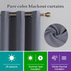 Pair of Grey Thermal Blackout Curtain Eyelet Ring Top With Tie Backs Ready Made