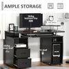Computer Office Desk Table Workstation w/ Keyboard Tray, Drawer, Black