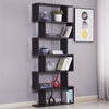 6 Shelf Wooden S-Shaped Z-Shelf Style Bookcase Storage Cabinet Bookshelf Home