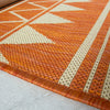 Washable Orange Geometric Rug Indoor Patio Outdoor Rugs Easy Clean Flatweave Mat