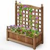 Garden Wooden Lattice Planter Flowerpot Trellis Climbing Rectangular Plant Box