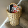 Oval Natural Wicker Stair Basket With Carry Handle Step Tidy/Organiser/Storage