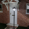 2.1m Solar Power Outdoor Black Security LED Lamp Post | Garden Path Driveway