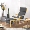 Recliner Leisure Chair Set Wooden Upholstere Lounge Chair with Footstool