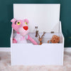 Large Wooden Toy Box White Storage Unit Kids Toys Children Nursery Bedroom Chest