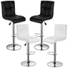 Set Of 2 Faux Leather Swivel Breakfast Bar Stool Kitchen Chairs Chrome Gas Lift
