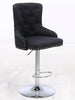 Millies Design Black Button & studded Detail Premium Monteray Bar Stool Kitchen (BLACK)