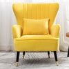 Upholstered Wing Back Armchair Retro Velvet Sofa Chair With Cushion Home Office