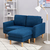 Luxury 2, 3 Seater Linen Fabric Corner Sofa Armchair Settee with Footstool Couch