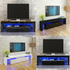 200cm RGB Moern Furniture TV Unit Cabinet Stand Doors LED Light With Drawer UK