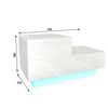 High Gloss Front Bedside Table Cabinet Nightstand White 2 Drawer RGB LED