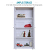 172cm Wooden Storage Cabinet Cupboard With 2 Doors 4 Shelves White Pantry Closet