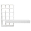 White Gloss Media Wall with Storage - Everett EVE002