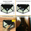 4X 100LED Solar Power PIR Motion Sensor Wall Lights Outdoor Garden Security Lamp