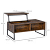 Extendable Lift Top Coffee Table w/ Hidden Storage - Brown