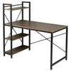 Computer Desk Study PC Table Gaming Desk Bookshelf Metal Frame for Home Office