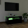 Modern White TV Unit Cabinet Stand 90cm High Gloss Doors with Free LED Lights