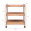 Bamboo 3 Tier Kitchen Storage Rack Serving Trolley Island Cart With Wheels