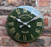 Garden Wall Station Clock Outdoor indoor Green Hand Painted church clock 30cm