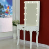 White Make Up Vanity table Wood Jewelry Dressing Table With Dimmer Lights Mirror