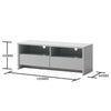 Modern TV Unit Cabinet Stand 120cm Media 2 Drawers + Shelf Grey