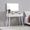 2 Drawers Dressing Table Make Up Dresser w/Mirror Set Bedroom Furniture White UK