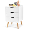 Modern Bedside Cabinet End Table Nightstand 3 Drawer Bedroom Storage Furniture