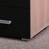 3 Drawer Black & Sonoma Oak Bedside Cabinet Table 3 Draw Chest Bedroom Furniture