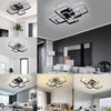 LED Ceiling Light Aluminum Square Lamp Chandelier Fixture White Black Gold Frame