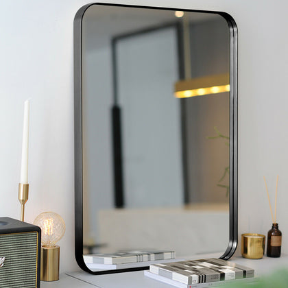81 x 51cm Bathroom Wall Mirror Rectangular Wall Hanging Mirror Rounded Corner