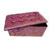 Crush Velvet Double Folding Storage Ottoman Seat Box Large Pouffee Foot Stool