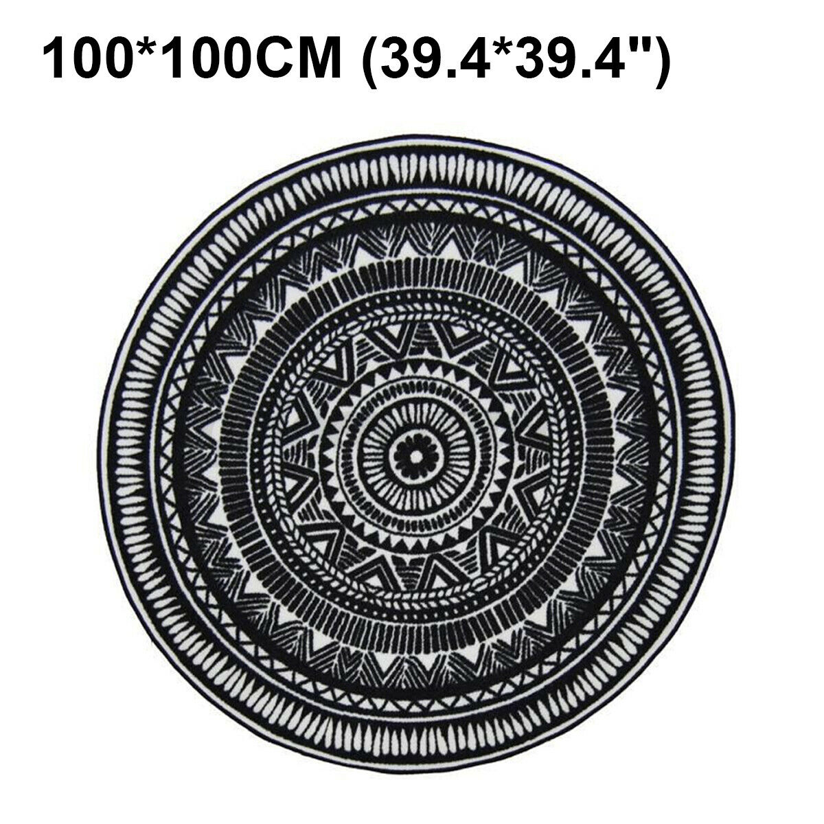 4 Sizes Round Non-slip Carpet Outdoor Floor Rug Mat Pads Geometric Acrylic