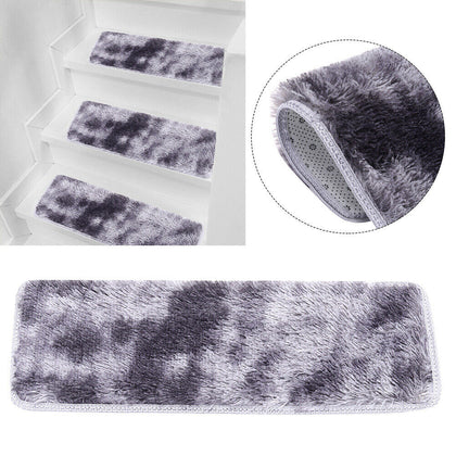 13x Shaggy Step Mats Stair Tread Staircase Non Slip Protection Cover Carpet Pad