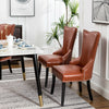 Red Faux Leather Kitchen Dining Chair Knocker High Back Accent Seat Luxury Home