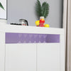 White Sideboard Cupboard Cabinet Storage Matt Body&High Gloss Doors w/ LED Light