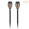 2 PACK Solar Powered LED Garden Lights Stake Post Path Outdoor Fire Flame Lamps