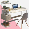 Wood Computer Desk Laptop PC Table Home Office Study Simple Workstation Shelves
