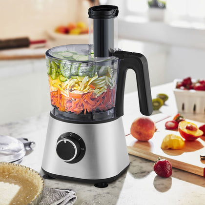 600W Food Processor Blender Chopper Juicer Dough Mixer 2 Speed & Pulse Kitchen
