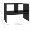Living Room Modern Side Table High Gloss Black 60x40x45 cm Chipboard