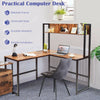 L-Shaped Corner Computer Desk Large PC Table Workstation with Storage Bookcase