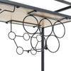 Wooden 2 Tier Kitchen Serving Cart Drinks Tea Trolley with Wine Glass Rack Shelf