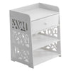 White Bedside Table Bedroom Cabinet Nightstand With 1 Drawer & 2 Shelf Furniture