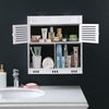Modern Bathroom Shelf Cabinet Storage Two Doors Two Tiers Wall Home